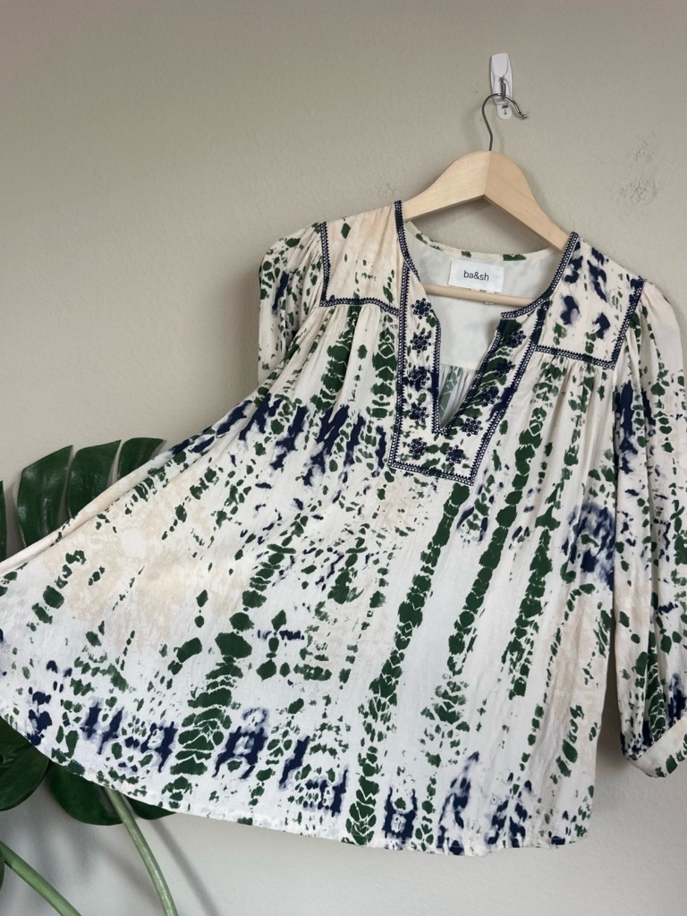 BA&SH Idris Abstract Tie Dye Print Blouse - Picture 11 of 16